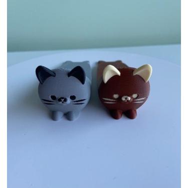 Imagem de Kit 2 Suportes Trava Porta Gatinho Aparador Peso Cunha Calço Divertido