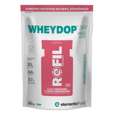 Imagem de Whey 3W Isolado Wheydop 900g Morango Leite - Elemento Puro-Unissex