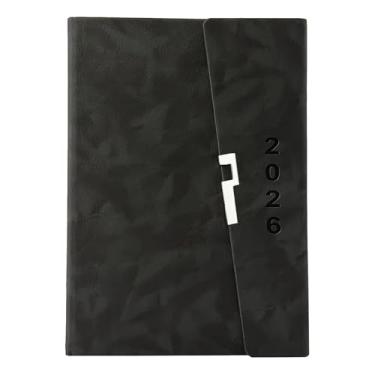 Imagem de Planner 2026 - Agenda de calendário diário (janeiro a dezembro de 2026), uma página por dia, agenda de horários com horários, 14,5 x 21 cm, papel grosso (preto)