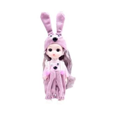 Imagem de Boneca De Bebê Com Articulação Móvel De 17cm, Vestido De Menina, Maqui
