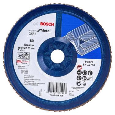 Imagem de Disco Flap Blue Metal 7'' x 7/8'' Grão 60 Expert Bosch - 000097