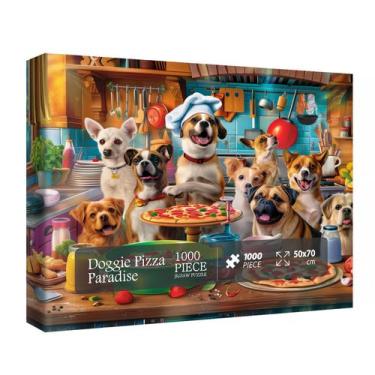 Imagem de Quebra-cabeça BBOLDIN Dog Puppy Pizza 1000 peças para adultos