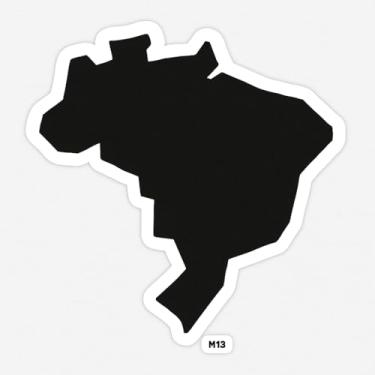 Imagem de Adesivo Recorte Mapa do Brasil Estilo Minimalista
