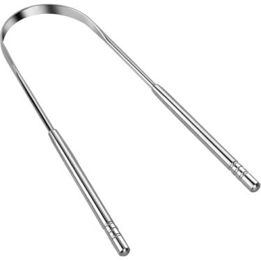 Imagem de Raspador de Língua em Aço Inox – Limpeza Bucal Profunda, Elimina Mau Hálito, Reutilizável, Anti-Ferrugem, Fácil de Usar e Durável - NEXUS MARKET