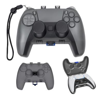 Imagem de Capa para controle PS5, capa de proteção rígida para controle sem fio DualSense PS5 com trava flip, acessórios para PlayStation 5 - preta