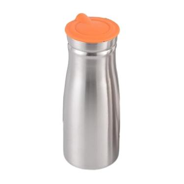 Imagem de Ioensy Jarra de aço inoxidável de 1,0 L para chá gelado e, 8,5 x 23 cm, grande capacidade para cerveja, café, leite, resistente com tampa, recipiente, Laranja