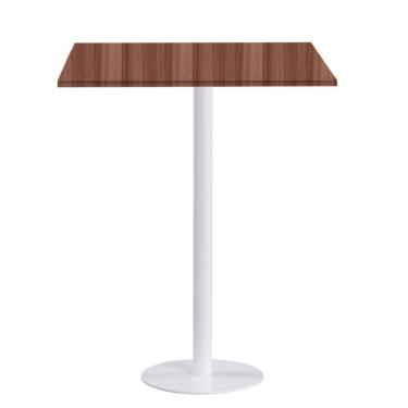Imagem de Mesa Pisa Beta Bistrô Fratini 107,50cm (a) Disco Redondo Branco Tampo Mdp Quadrado Walnut 70cm (l)