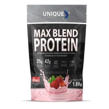Imagem de Max Blend Protein 1800g Sabor Morango Unique Nutrition