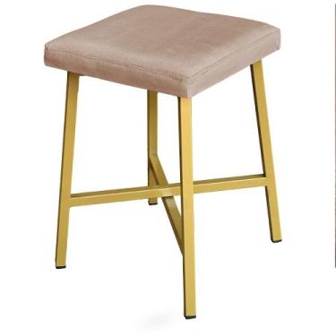 Imagem de Puff Banco Iron Com Base De Ferro Gold Decorativo Para Sala - Anifer, 