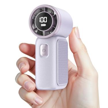 Imagem de AGEYOU Mini ventilador portátil portátil, vento de 6 marchas, ventiladores pessoais de viagem pequenos, ventilador turbo recarregável, presentes para mulheres e homens, para acampamento de férias ao