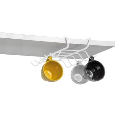 Imagem de Organizador Armário de Cozinha Porta Xicaras Suporte Canecas Sem Furo Branco