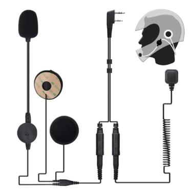 Imagem de BAOFENG Fone de ouvido robusto para capacete de rádio com microfone de 2 pinos PTT BF-F8HP Pro 888S UV-5R AR-5RM UV-21R UV32 Walkie Talkies de rádio bidirecional