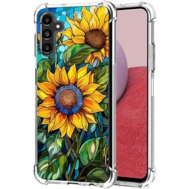 Imagem de Bereajoy Capa para Galaxy A15 5G, capa para Samsung A15, borracha macia TPU quatro cantos reforçada anti-queda capa para celular para Samsung Galaxy A15 (girassol-1)