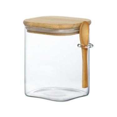 Imagem de Pote de Vidro Hermético Hauskraft com Tampa Quadrado 950ml Liege com C