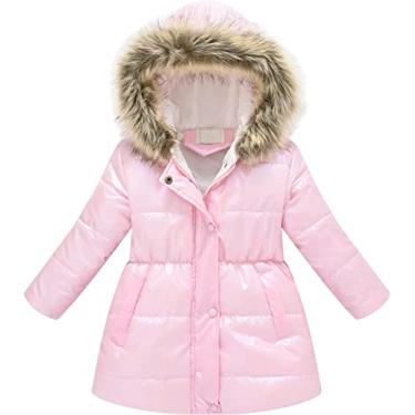 Imagem de Jaquetas De Outono Para Crianças Meninas Casaco De Menina Bebê Crianças Meninas Inverno Grosso Quente À Prova De Vento Casaco Com Capuz Jaqueta Outwear, Yellow, 6-7 Years