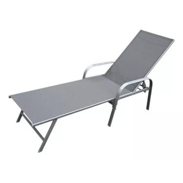 Imagem de Espreguiçadeira Premium Piscina Grafite Em Tela Sling Rm - Rm Decor