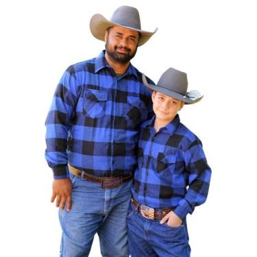Imagem de Kit Camisa Flanela Xadrez 2 Peças: Tal Pai Tal Filho P Ao Gg - Maximus