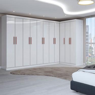 Imagem de Guarda-Roupa Casal Modulado Odisseia 11 Portas 4 Gavetas Branco - Panorama Móveis