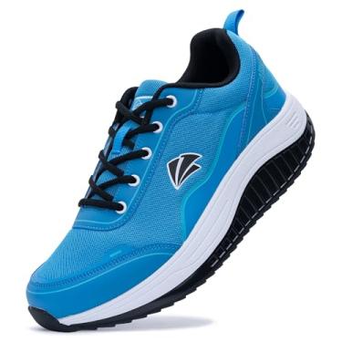 Imagem de ZF ZEFUHER Tênis de caminhada masculino com suporte de arco para fascite plantar tênis ortopédico para alívio da dor nos pés, A - azul, 45