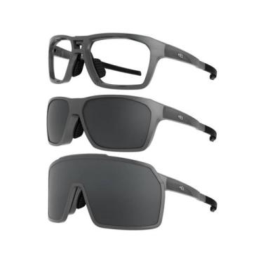 Imagem de Óculos de Sol esportivo HB Presto Graphene/Black Gray 3 em 1, Preto, Ú