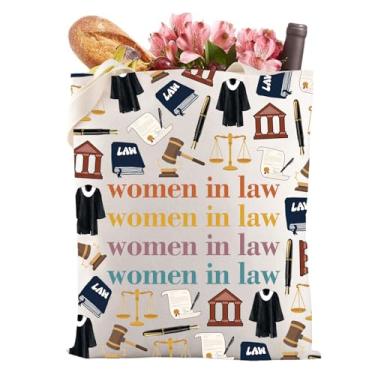 Imagem de Gzrlyf Bolsa feminina na lei, presente de advogado para mulheres, faculdade de direito, presente de graduação, advogada, reutilizável, sacola de compras (sacola)