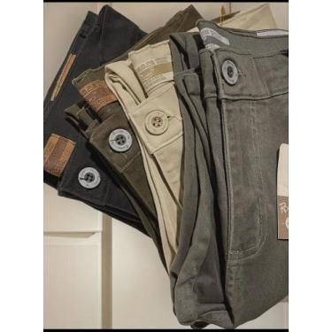 Imagem de Kit 2 Calças Brim Social Masculina Sarja Laycra Atacado - Rota, Cores 