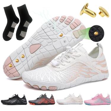 Imagem de Sapatos de aterramento com cobre descalço feminino masculino, impermeável, caminhada, saudável, antiderrapante, flexível, Branco, 34/36 BR