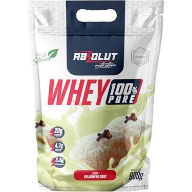 Imagem de Absolut Nutrition, Whey 100% Pure, 21 gramas de proteína, adoçado com stevia, Mono Sabor, Sabor beijinho de coco, Pouch, 900 gramas