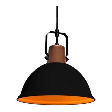 Imagem de Luminária Pendente Modaza Ditta Pequena 60W, Preto e Marrom