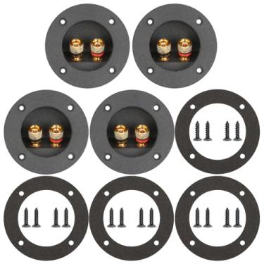Imagem de XGGYA Caixa de alto-falante bidirecional, conectores elétricos tipo parafuso, caixa de subwoofer, conector de fio terminal – Instalação passiva de alto-falante sem esforço para estúdio doméstico e