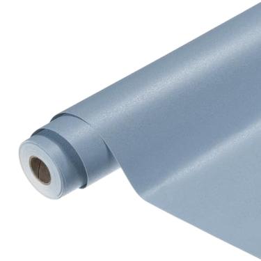 Imagem de HARFINGTON Papel de parede de PVC 55 cm x 500 cm à prova d'água autoadesivo decorativo para contato papel de vinil fosco removível para móveis de armário de cozinha, quarto, azul escuro