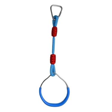 Imagem de rockible Equipamento de ginástica para escalada em argolas, pista de obstáculos para acessórios, treino no quintal, Azul