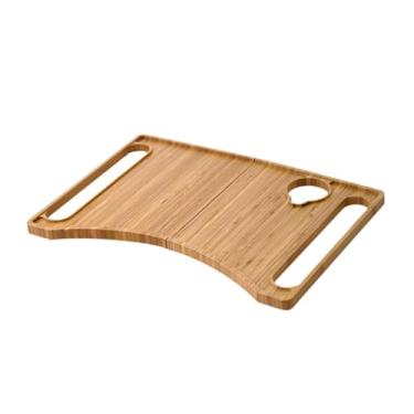 Imagem de Zialofi Bandeja de bambu para andadores, adequada para a maioria dos andadores padrão, multifuncional, presente para idosos, mesa de alimentação dobrável e