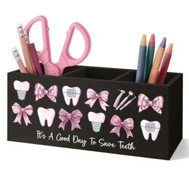 Imagem de VIITlUE 737 Porta-lápis de madeira, organizador de decoração de mesa