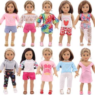 Imagem de Conjunto de roupas para bonecas Ecore Fun American Girl Doll de 18 pol