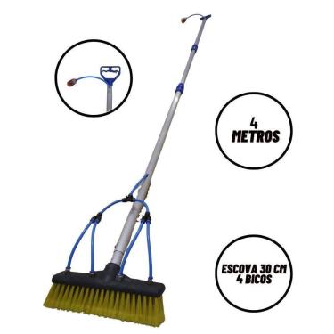 Imagem de Vassoura Para Limpeza Placa Solar Profissional Cabo 4 Metros