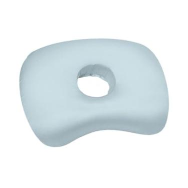 Imagem de IEUDNS Travesseiro para piercing de orelha, protetor de travesseiro lateral para dormir, capa removível para usar fones de ouvido, brincos confortáveis ​​com, Azul