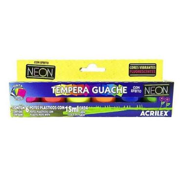 Imagem de Tinta Guache Neon Acrilex 15 Ml 6 Cores