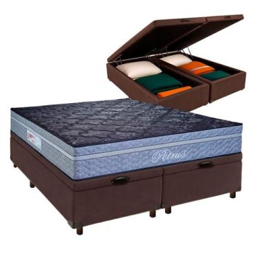 Imagem de Cama + Bau Blindado e Colchão Molas Ensacadas Queen - Paropas