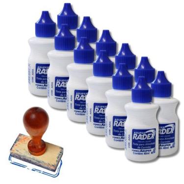 Imagem de Kit 12 Unidades De Tinta Para Carimbo Almofadas Secagem Rápida Alto Re