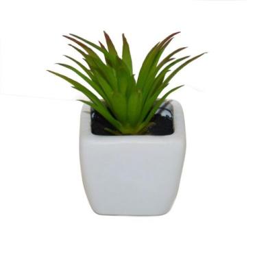 Imagem de Mini Suculenta Artificial Realista Vaso Louça 10cm - Bela Flor 