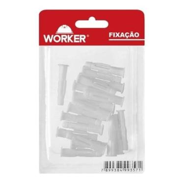 Imagem de Kit com 10 Buchas Plásticas de 8mm para Parede Maciça - Worker