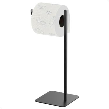 Imagem de Porta Papel Higiênico Preto - Aço Inox - Antiferrugem - 35cm