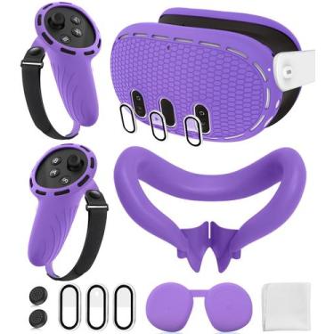 Imagem de Conjunto de capa de silicone de acessórios VR para Meta/Oculus Quest 3