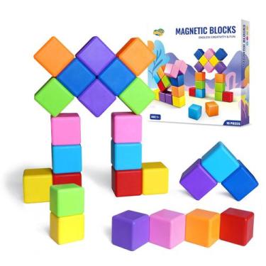 Imagem de Blocos de construção magnéticos Pleykele Large 16PCS 4cm 1-5 anos
