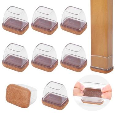 Imagem de Capas de perna de cadeira de silicone GAGUIUP 8 unidades de almofadas 