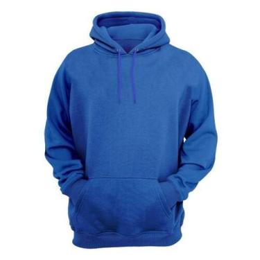 Imagem de Blusa Moletom Canguru Felpado Masculino Com Capuz - Azul Royal - Olv J