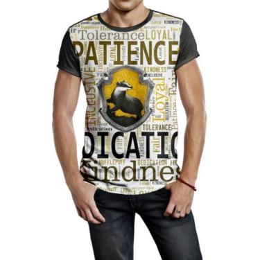 Imagem de Camiseta Masculina Harry Potter Lufa Lufa Hufflepuff Ref:395 - smoke, 