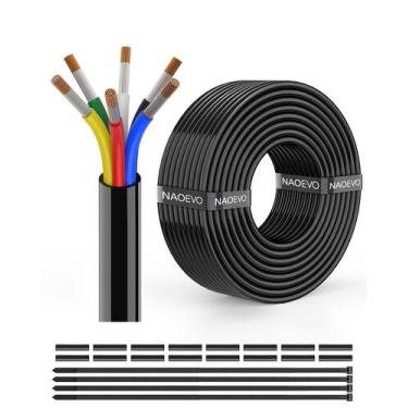 Imagem de Fio elétrico NAOEVO 18 Gauge 6 Condutor 18 AWG PVC 30 pés