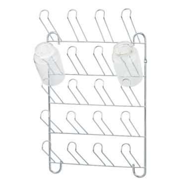 Imagem de Porta Copos Suporte Suspenso de Parede Escorredor de 20 Lugares Cromado